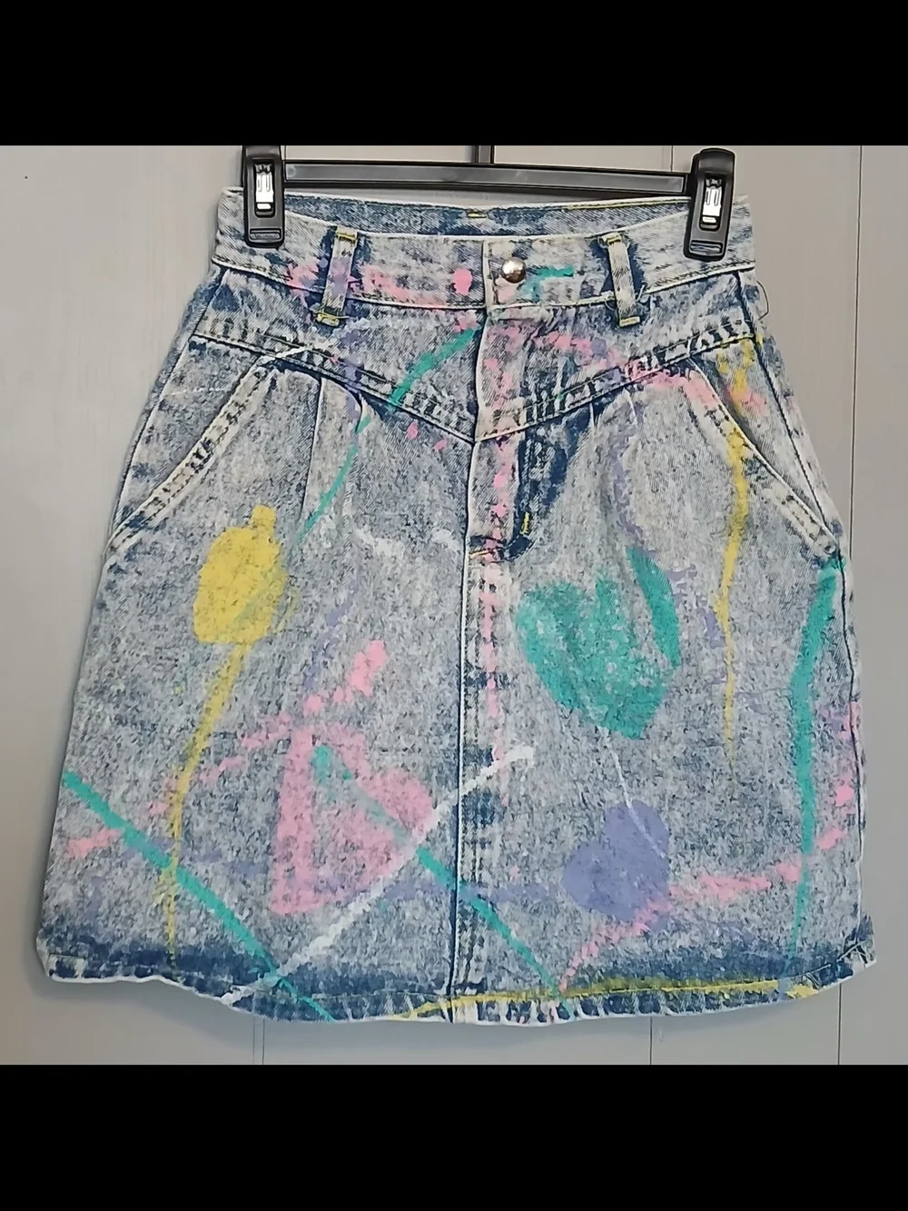Vintage Girls Size 10  Paint Splatter Skirt